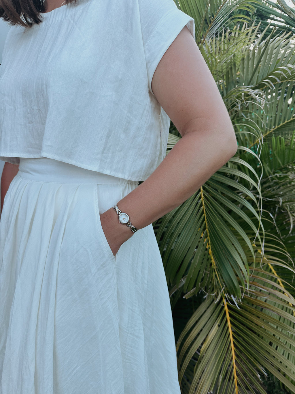 Natalie Flowy White Skirt Set-RESTOCK