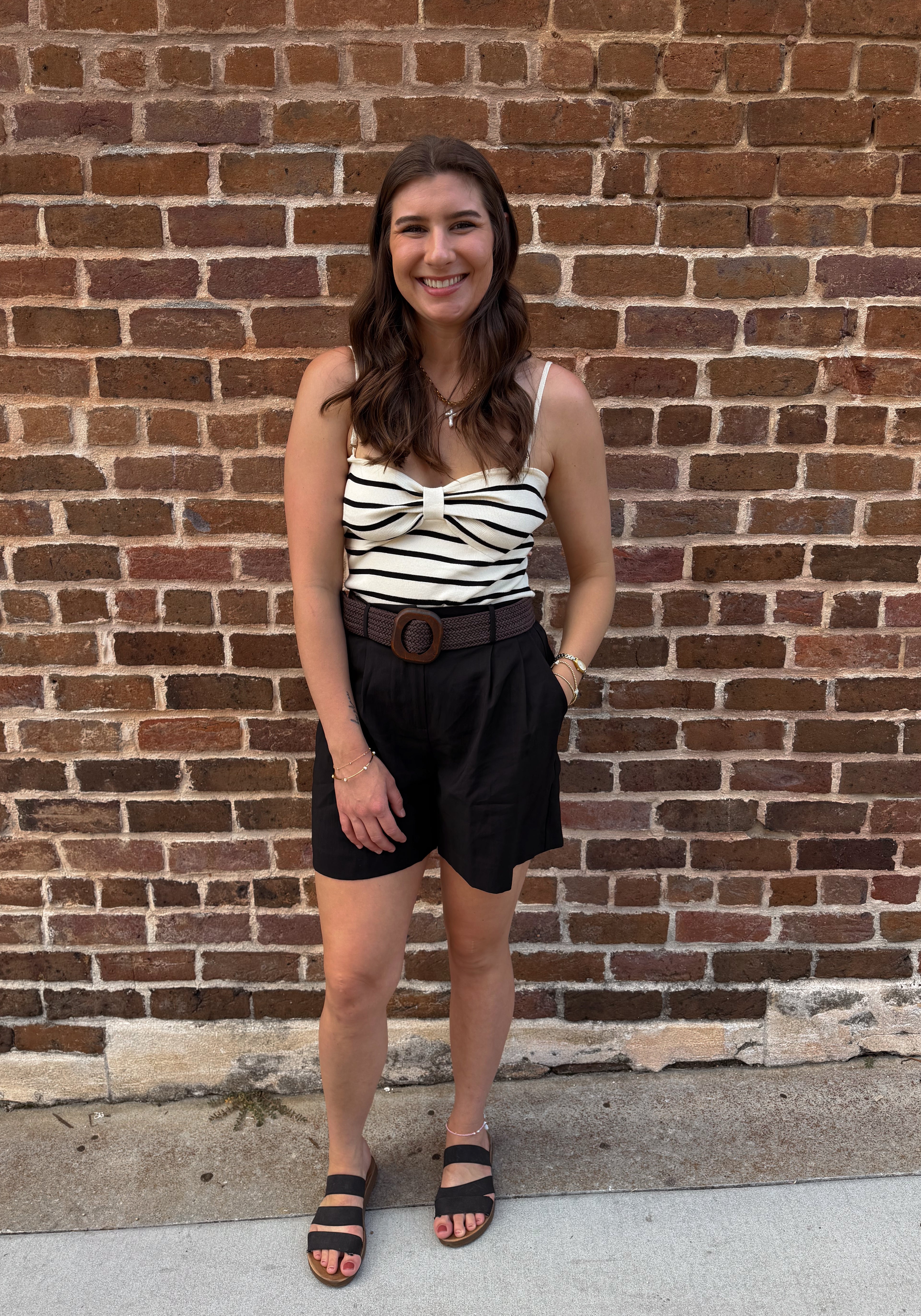 Dani Striped Removable Strap Tube Tank Top