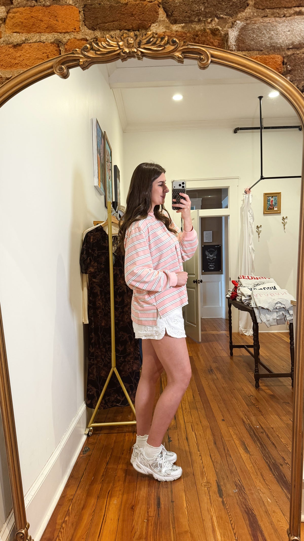 Pink Stripe Long Sleeve Top