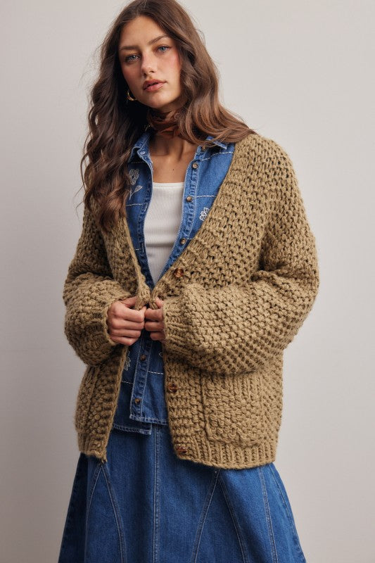 Chunky Button Cardigan