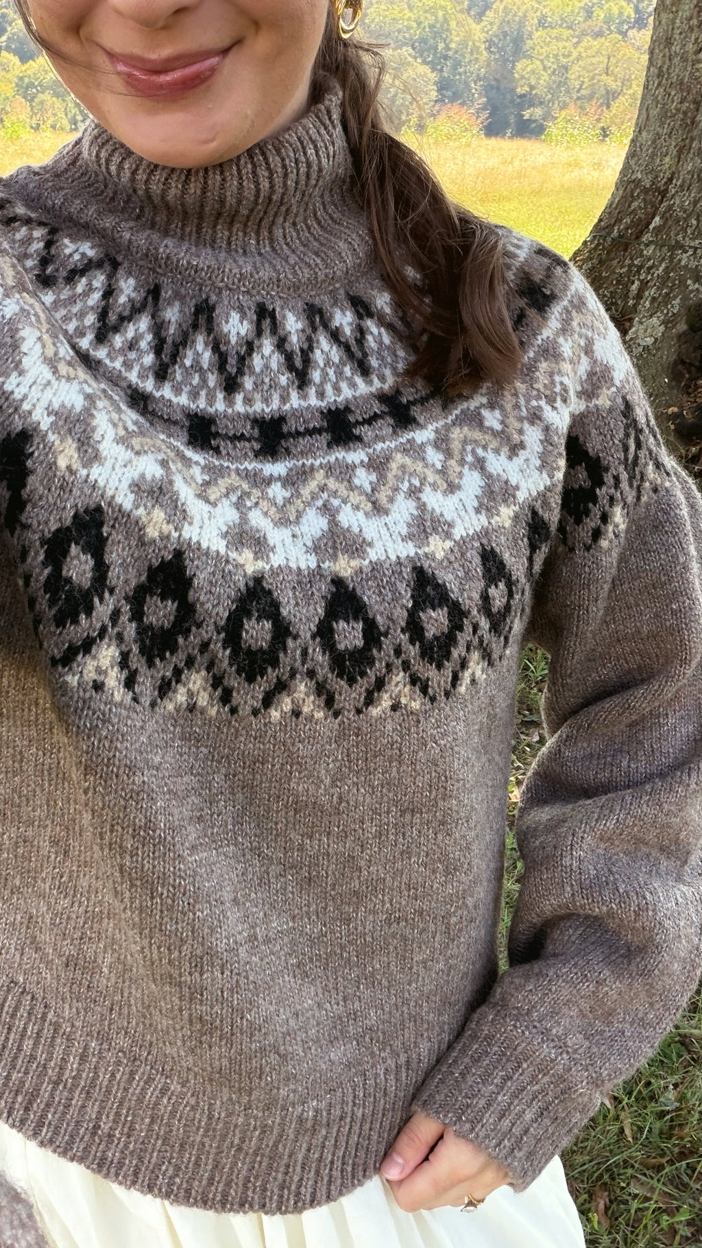 Kristen Fair Isle Mock Neck Sweater