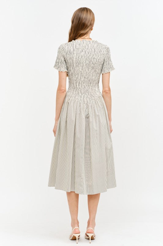 Margot Striped Midi Dress