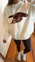 Mallard Embroidered Mock-Neck Sweatshirt