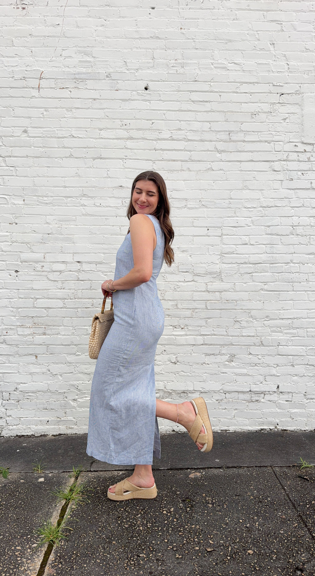 Mia Stripe Square Neck Maxi Dress