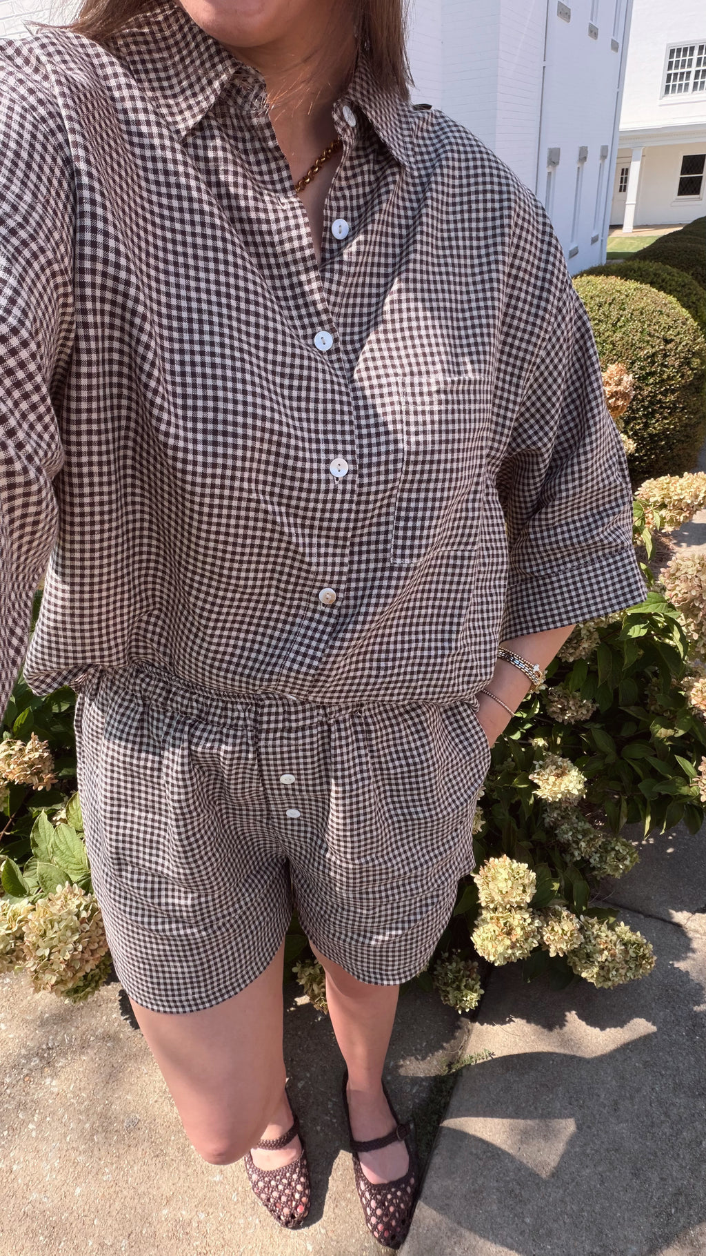 Gabi Gingham Linen Set