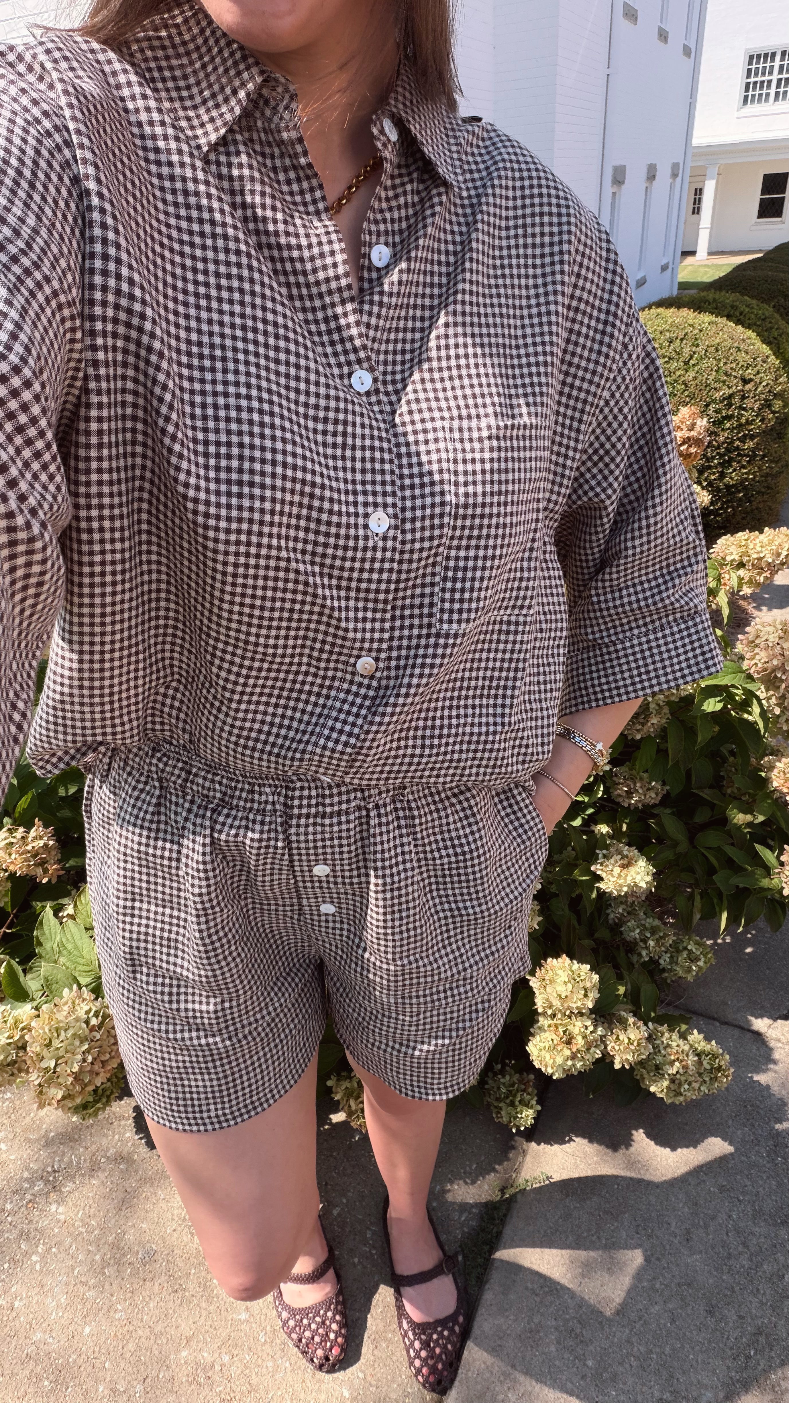 Gabi Gingham Linen Set
