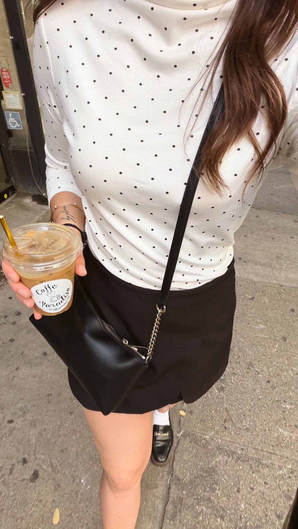 Eleanor Polka Dot Mock Neck Knit Long Sleeve Top