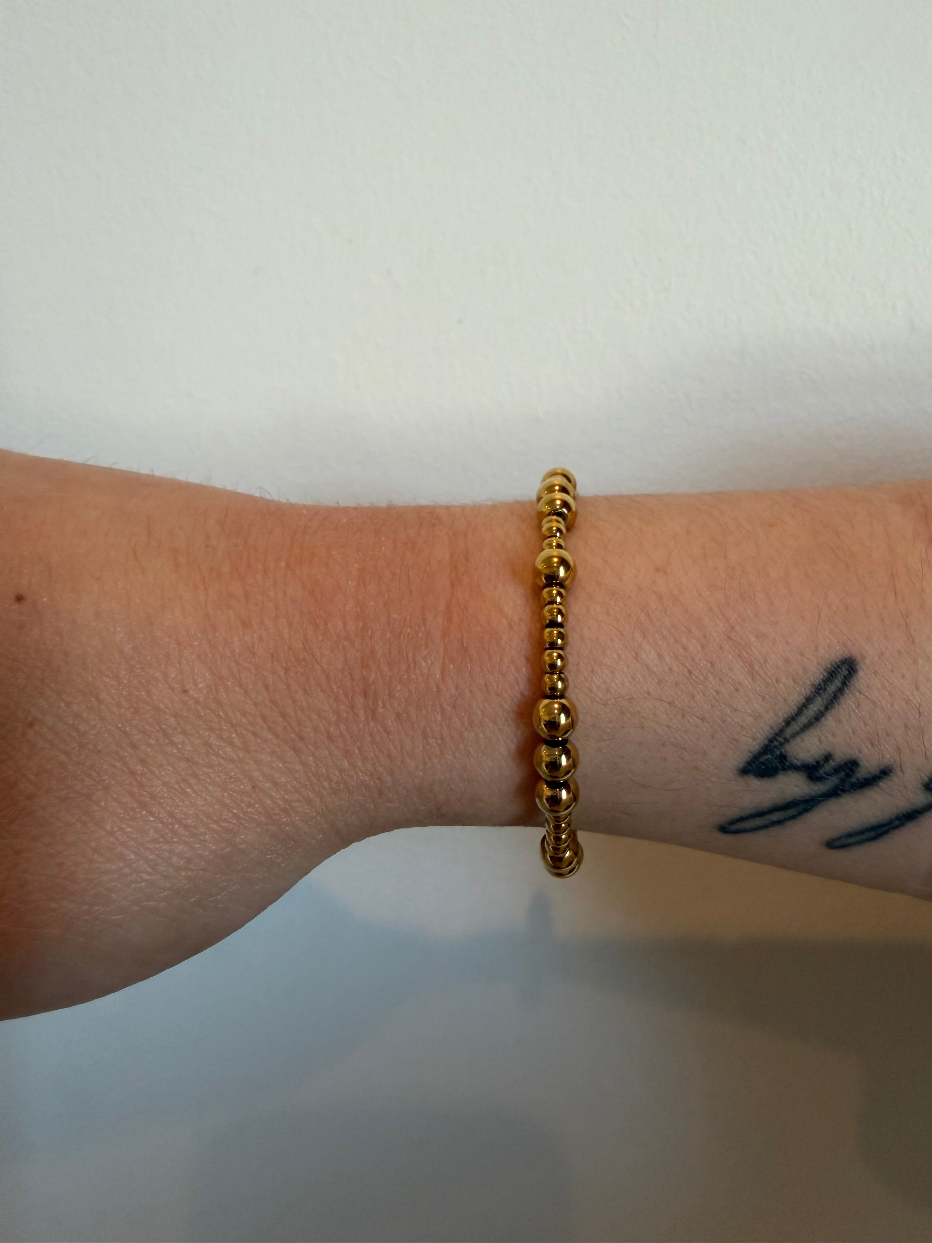 Gold Bead Bracelet- Tarnish free