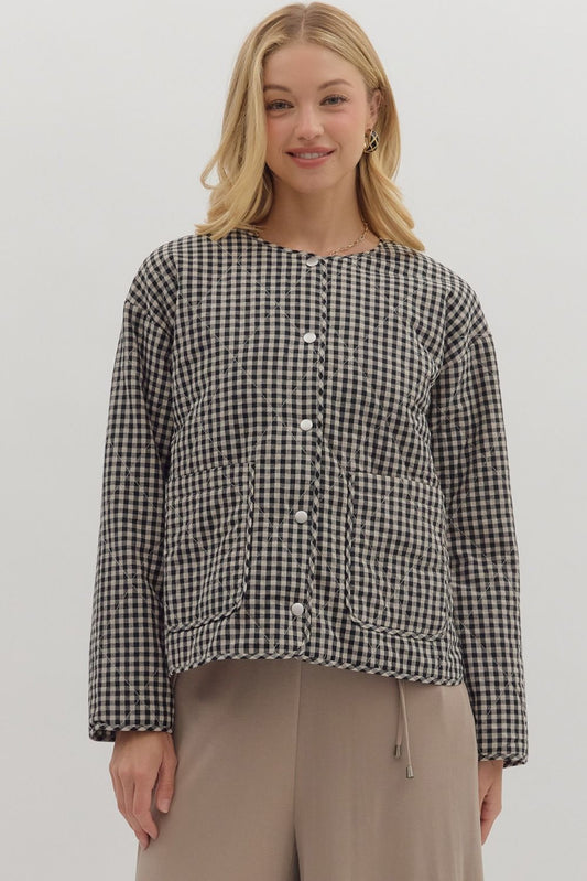 Gail Gingham Quilted Jacket