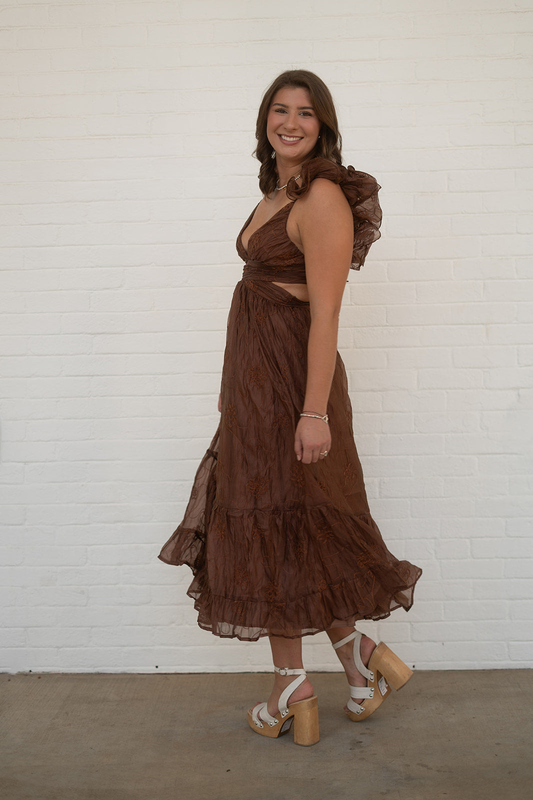 Annalise Brown Floral Formal Maxi Dress- Wedding Guest Dress The Posh Sister Annalise Brown Floral Formal Maxi Dress- Wedding Guest Dress The Posh Sister