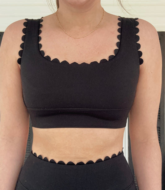 Ava Scalloped Sports Bra