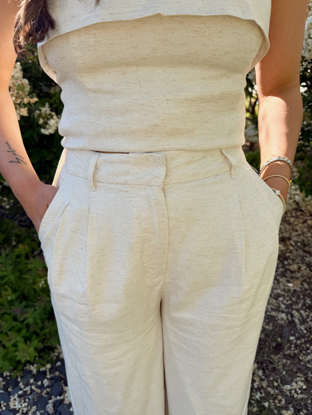 Napa Linen Trouser Tube Top Set
