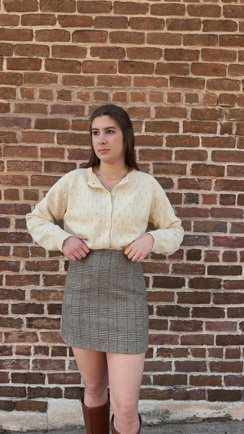 Piper Cream Eyelet Button Down Cardigan