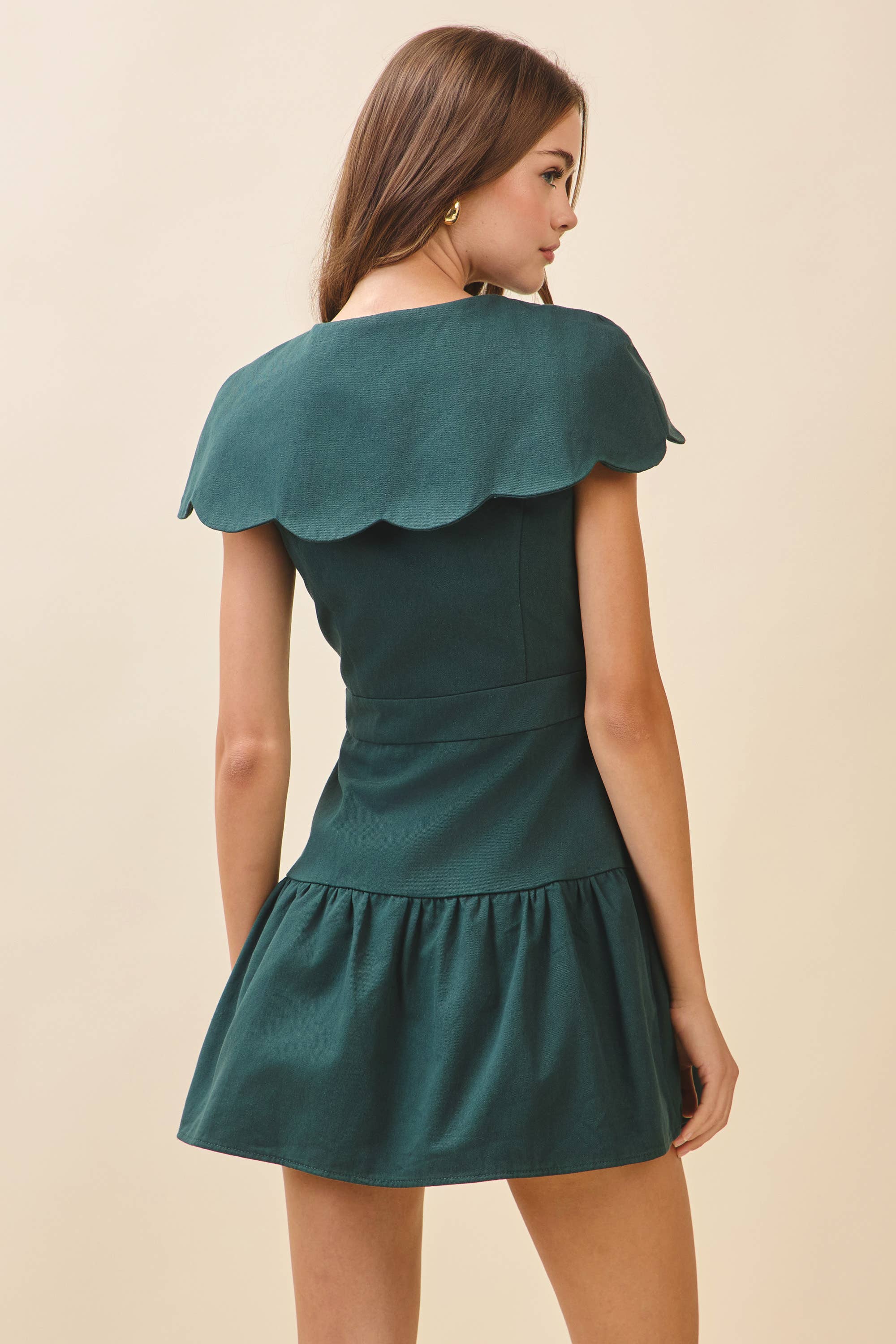 Gianna Oversized Scalloped Collar Dress