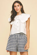 Emmie Embroidered Pilgrim Collar Button Down
