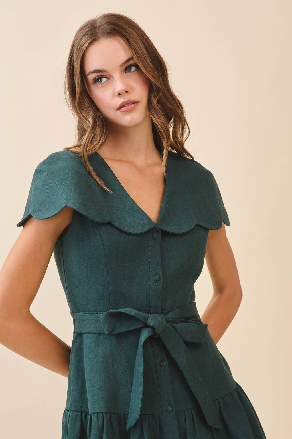 Gianna Oversized Scalloped Collar Dress