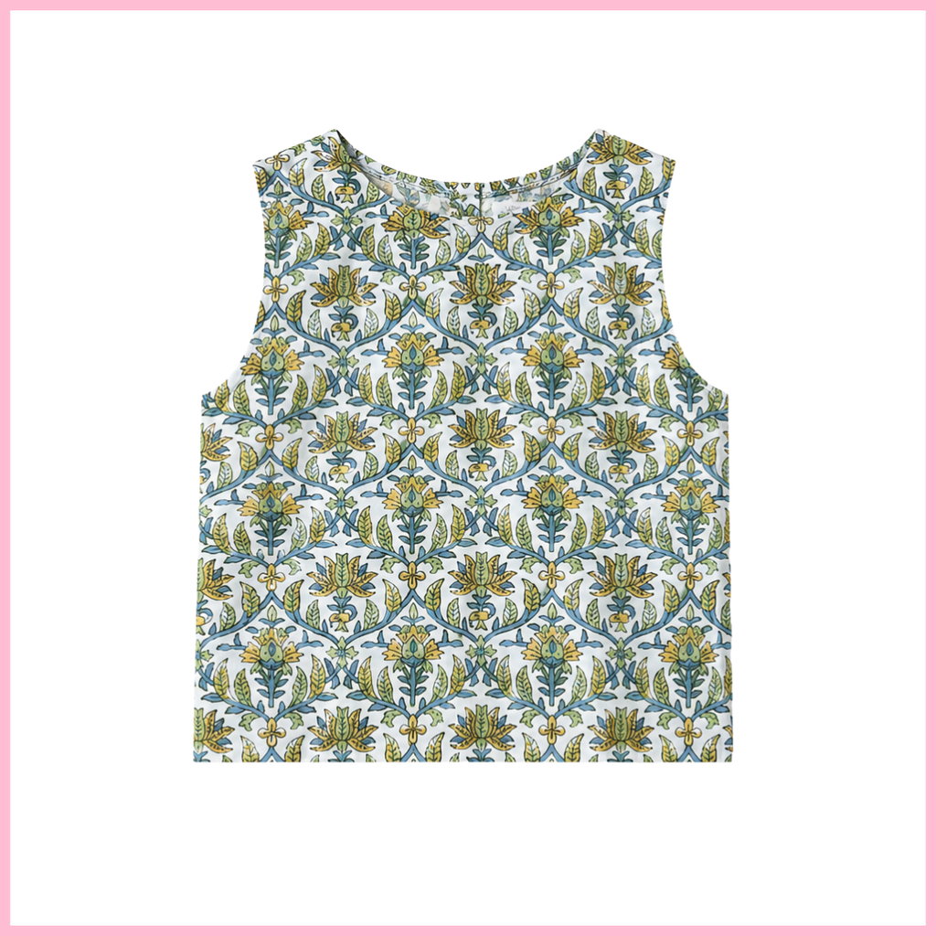 Lucy Tank Top – Floral Block Print