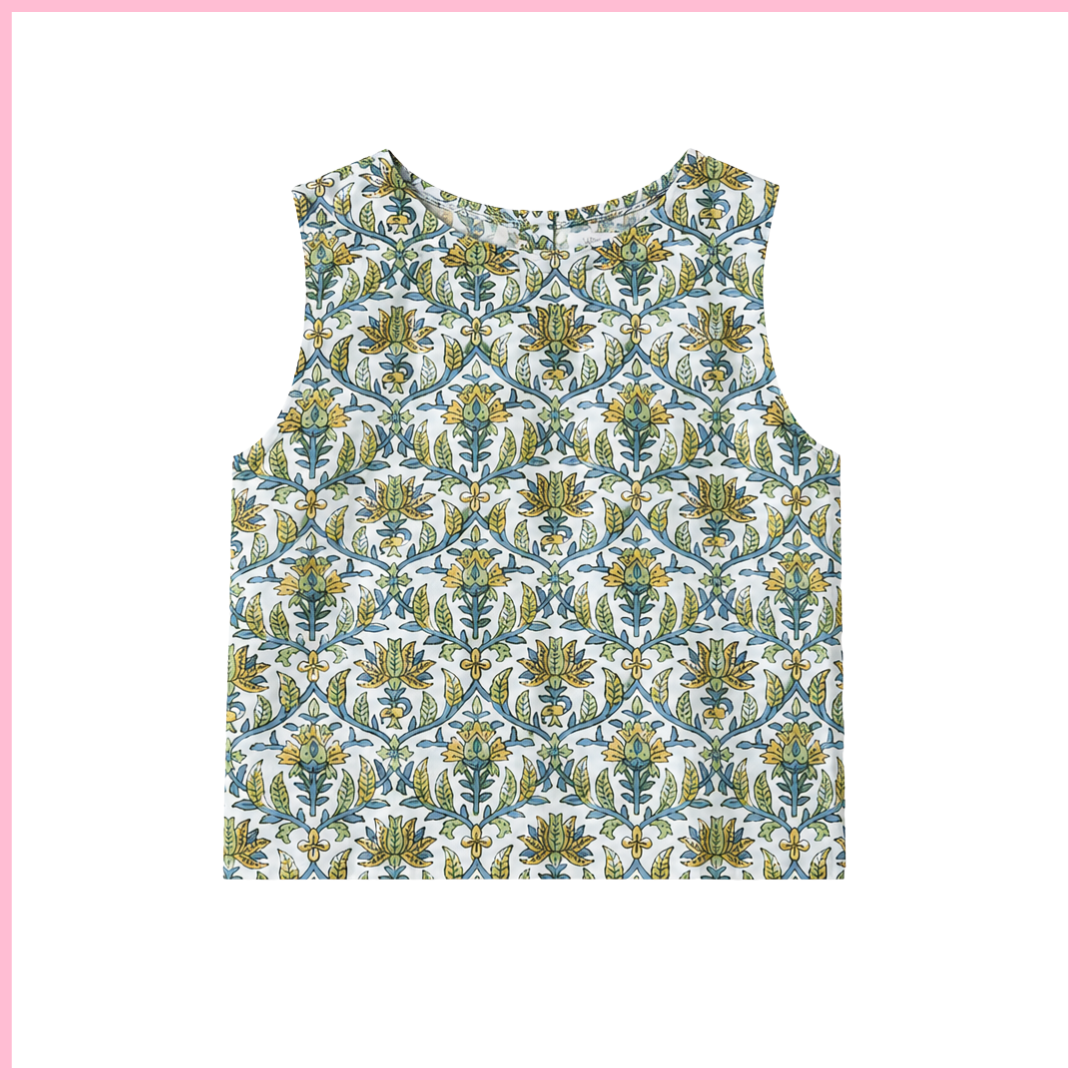 Lucy Tank Top – Floral Block Print