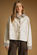 Leighton Gingham Detail Twill Jacket