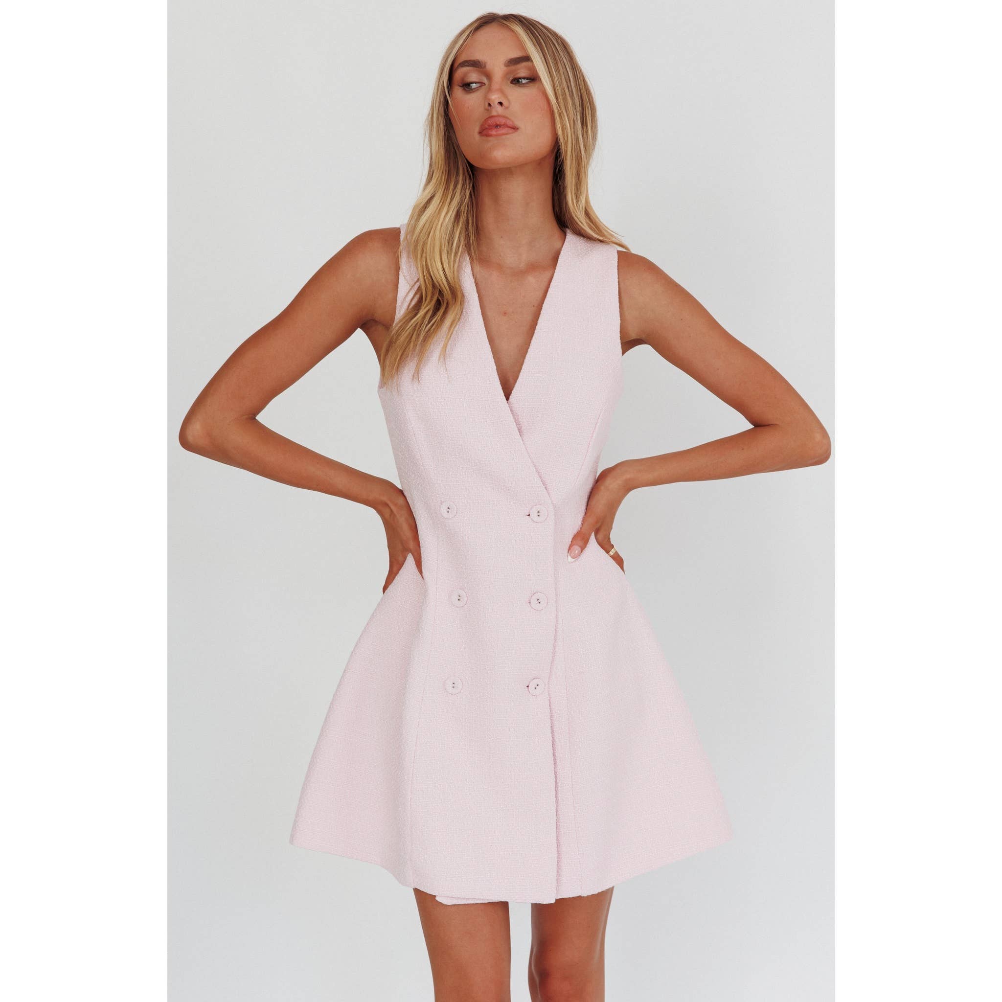Samantha Pink Blazer Mini Dress