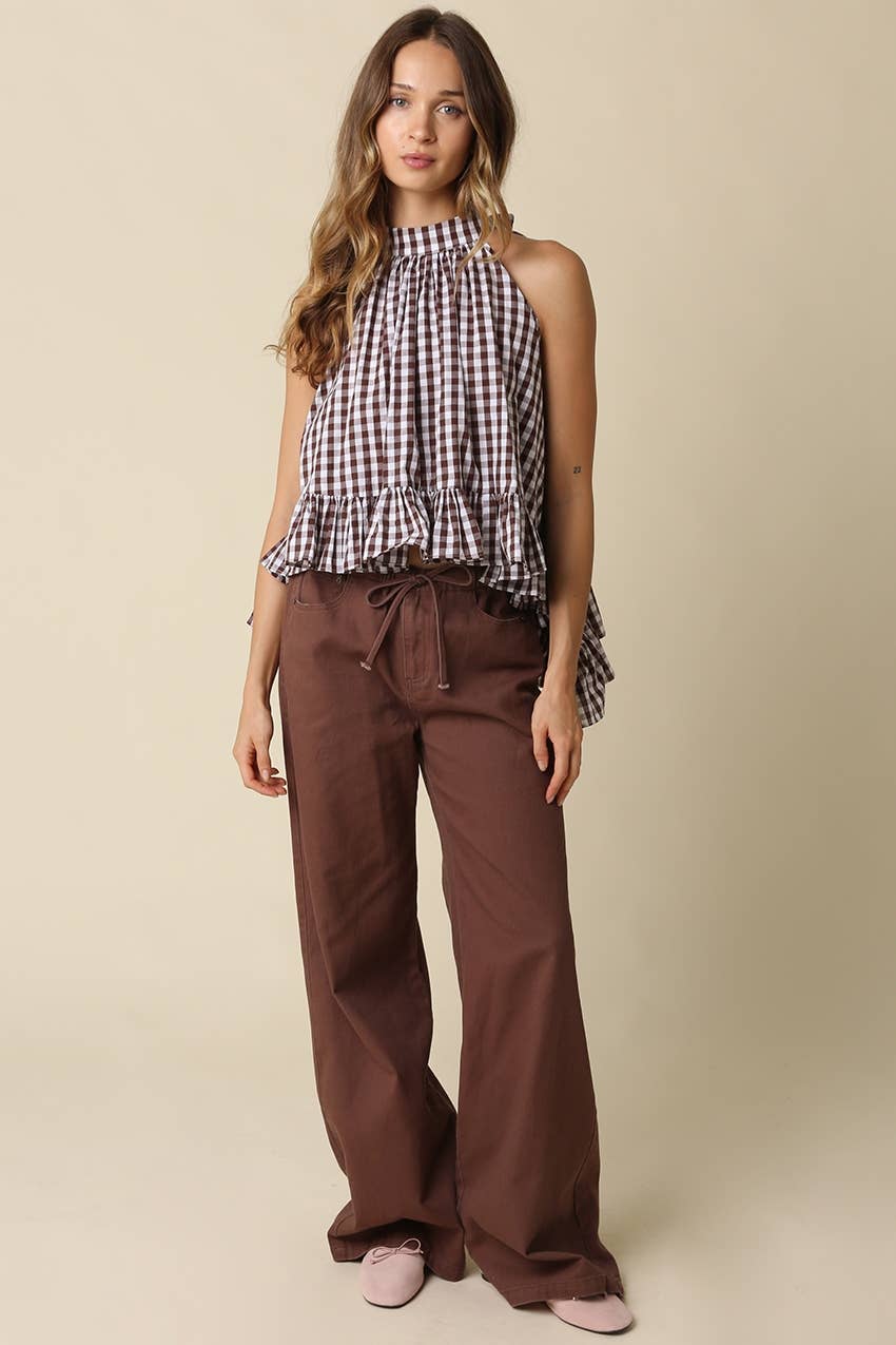 Delia Gingham Halter Blouse