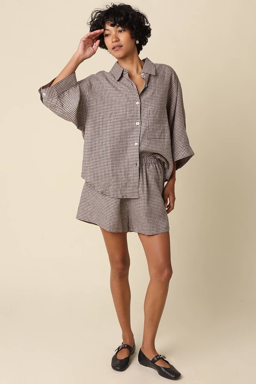 Gabi Gingham Linen Set