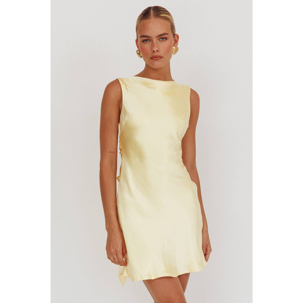 Andie Backless Butter Yellow Mini Dress
