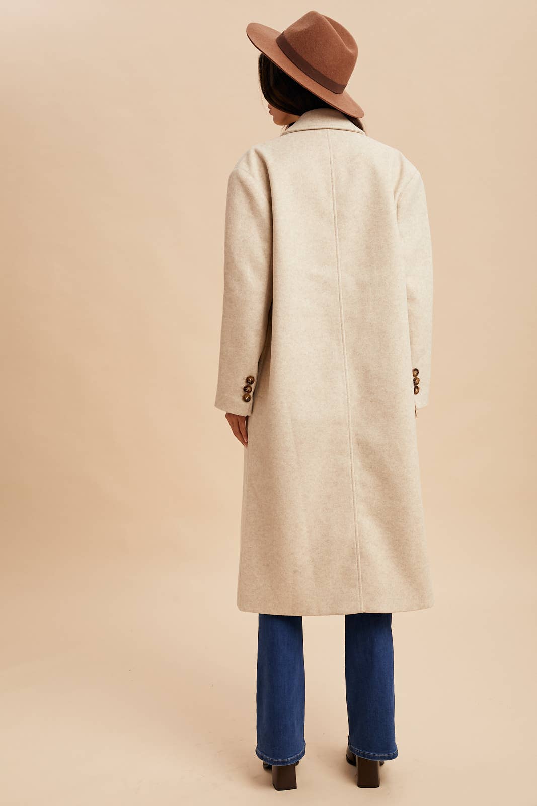 Frankie Felted Double Breasted Lapel Duster Coat