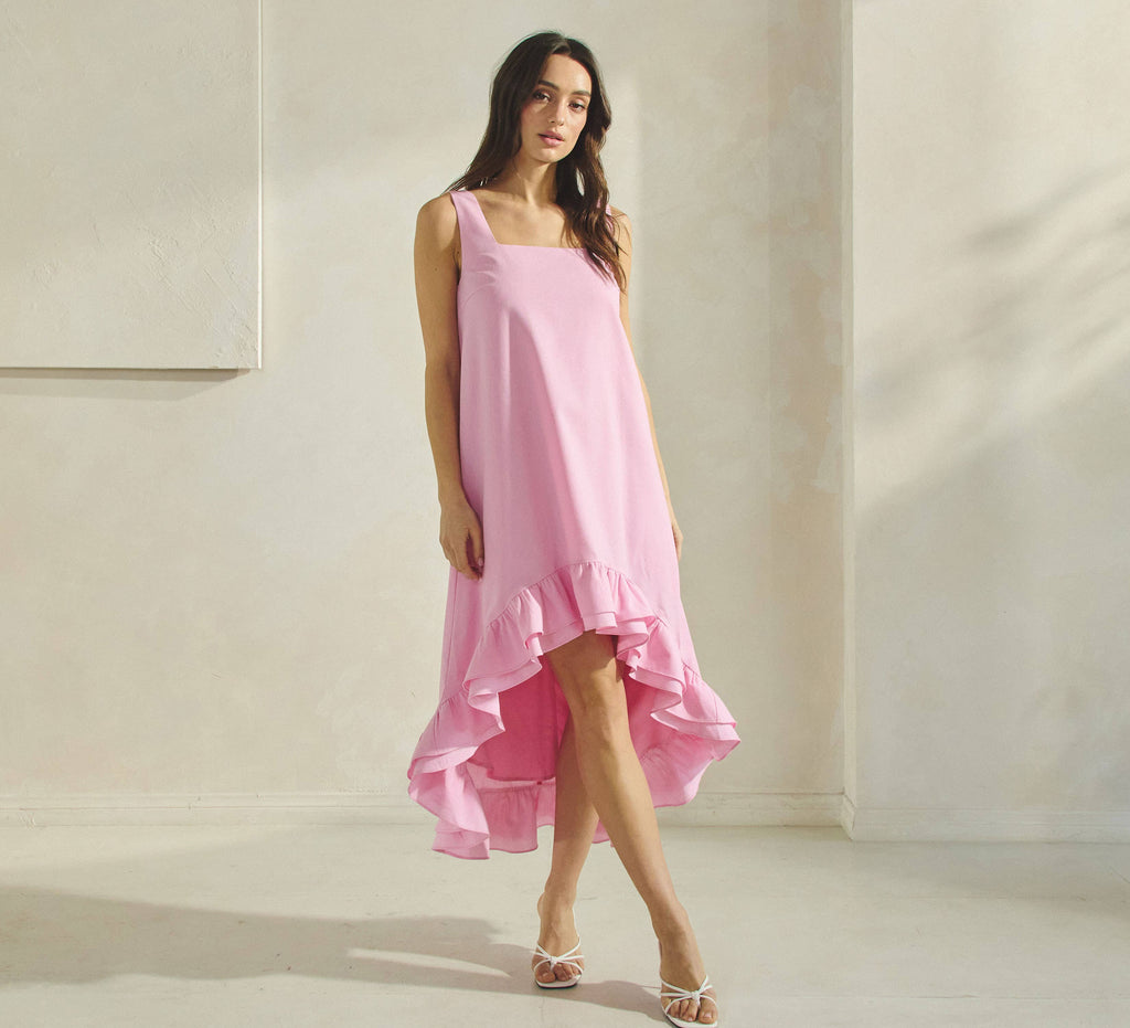 Reagan Ruffle High Low Dress