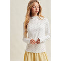 Eleanor Polka Dot Mock Neck Knit Long Sleeve Top