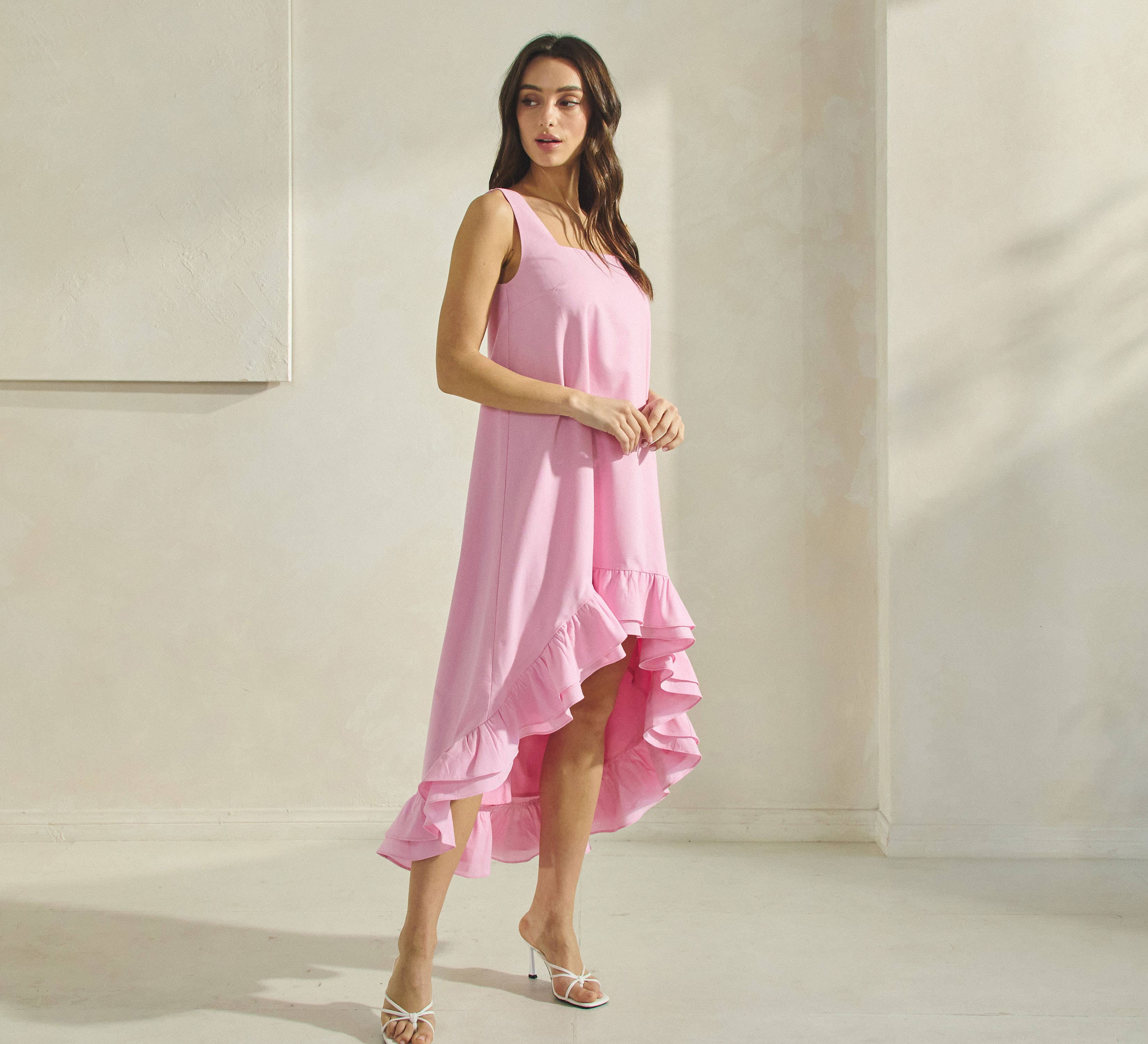 Reagan Ruffle High Low Dress