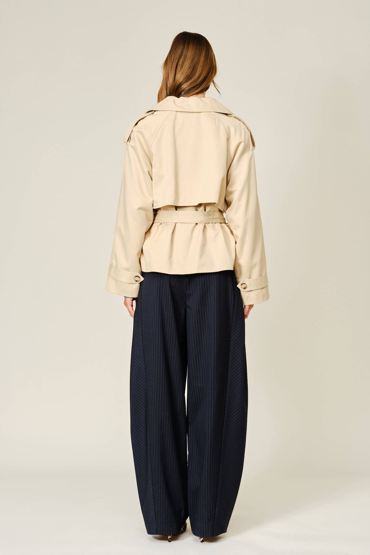 Annie A line Half Trench Coat With Belt