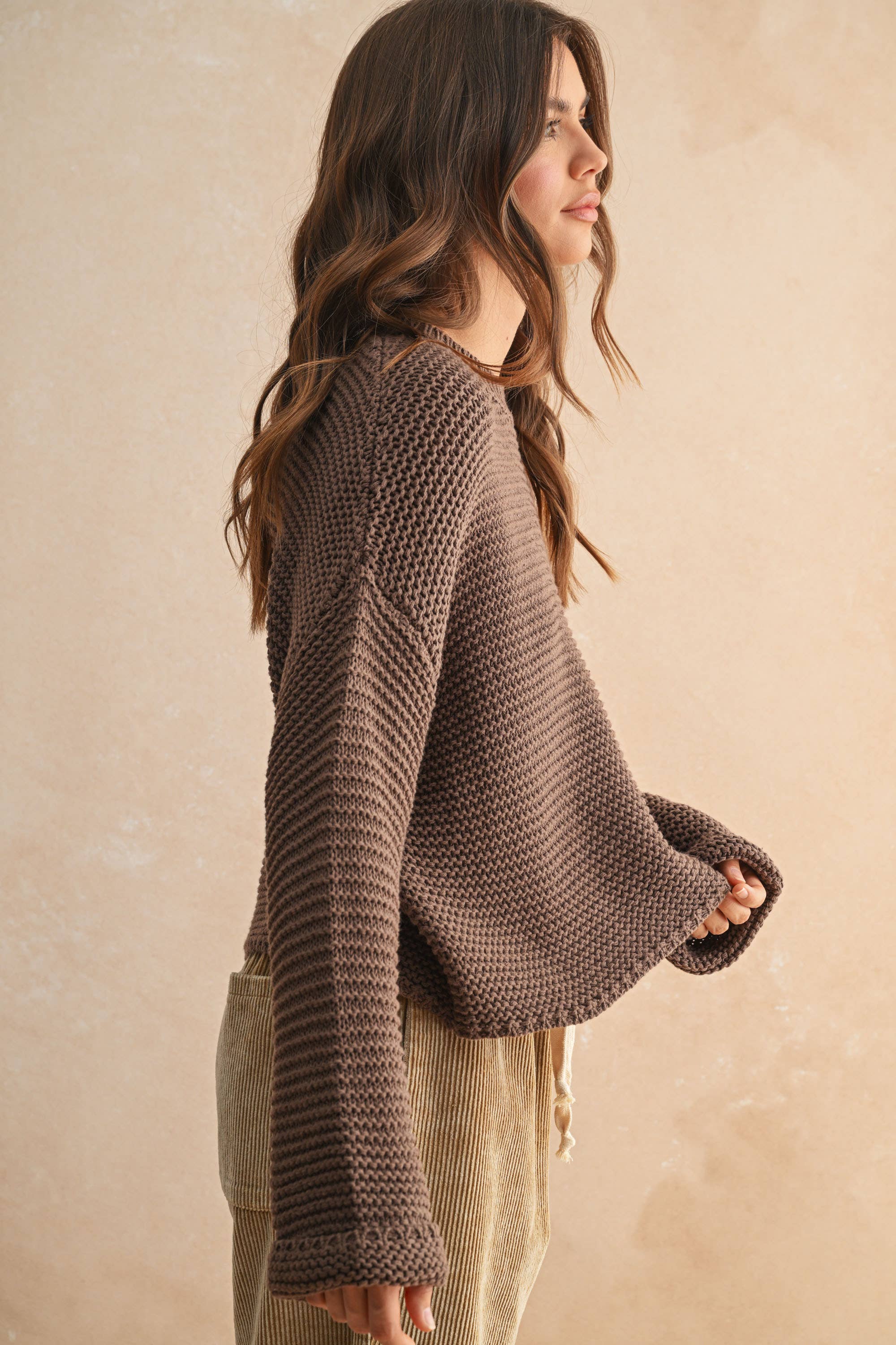 Callie Chocolate Knit Sweater