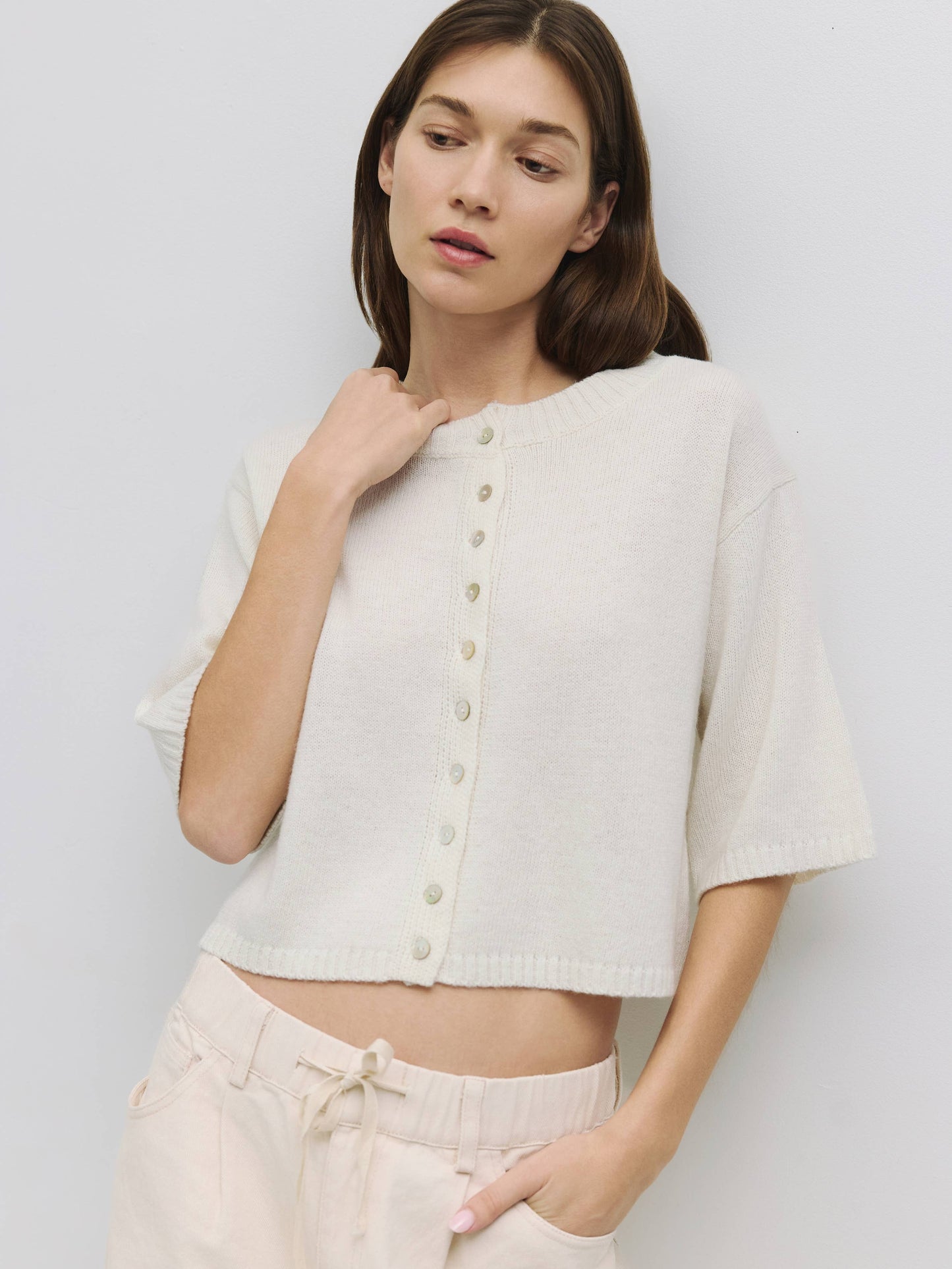 The Stacey Cardigan | Brushed Half Sleeve Cardigan