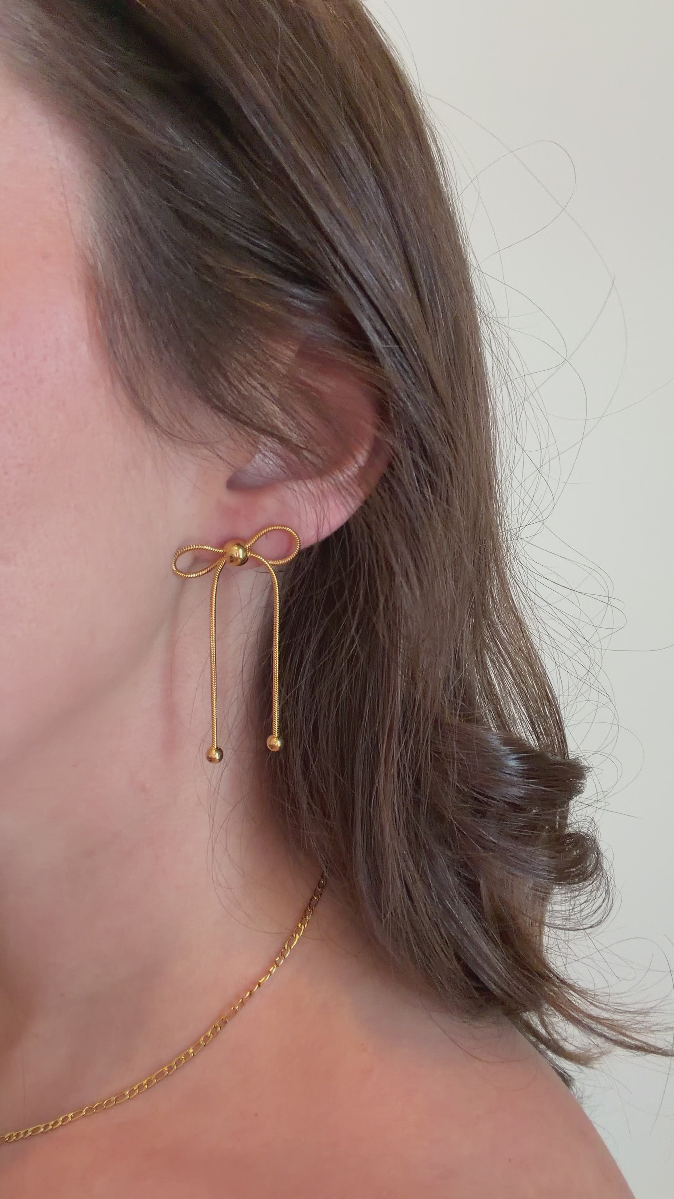 Bow Earring with Ball Details