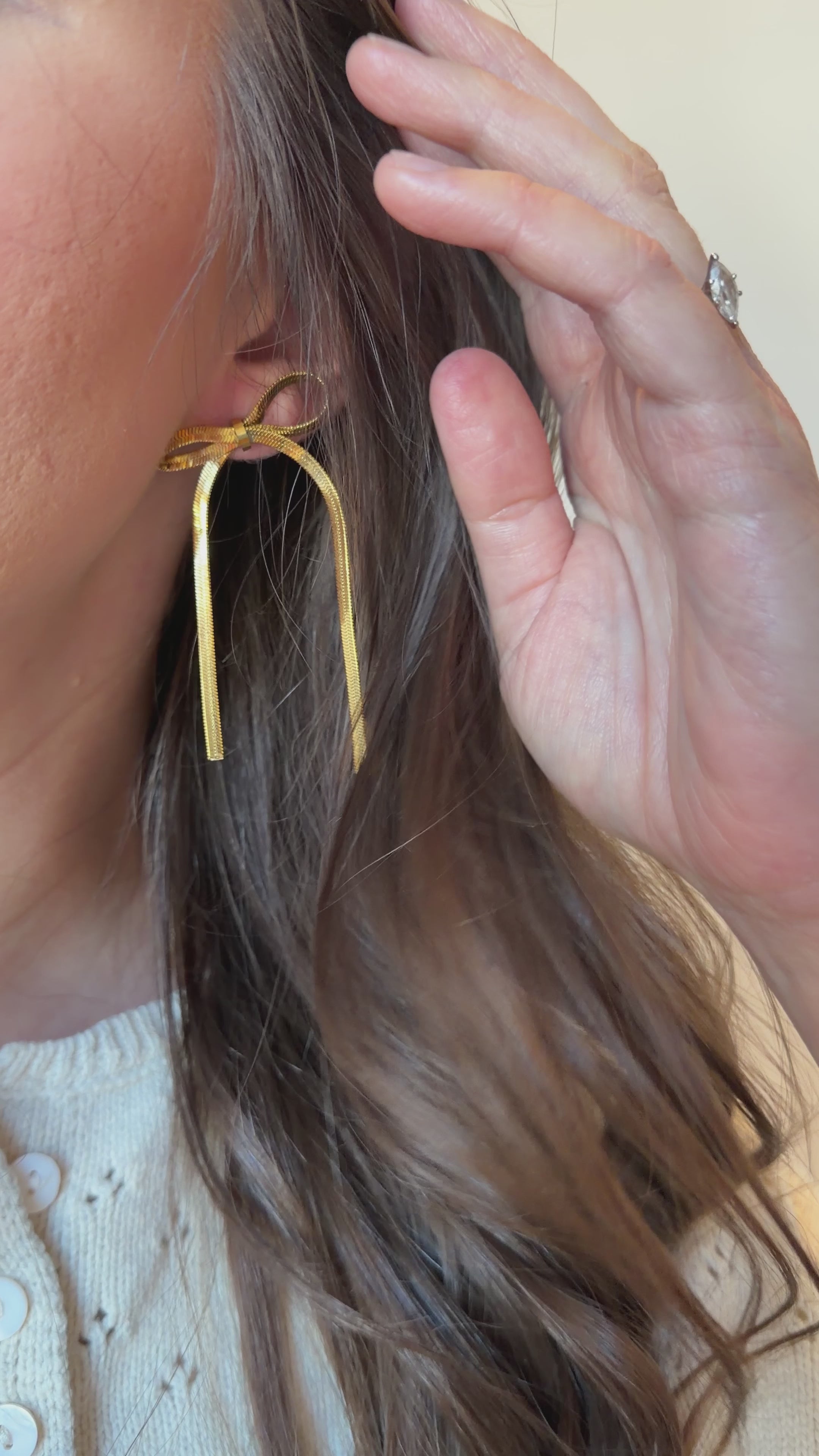 Tarnish Free Bow Drop Earrings