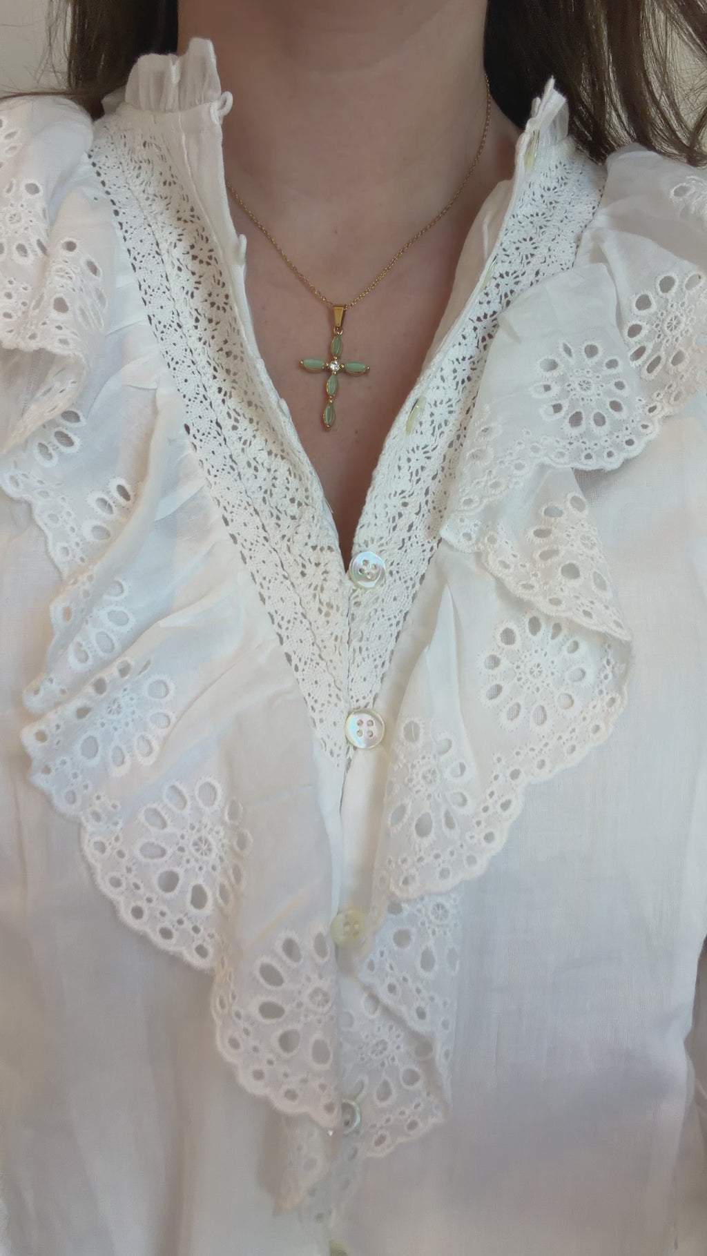 Green Cross Necklace