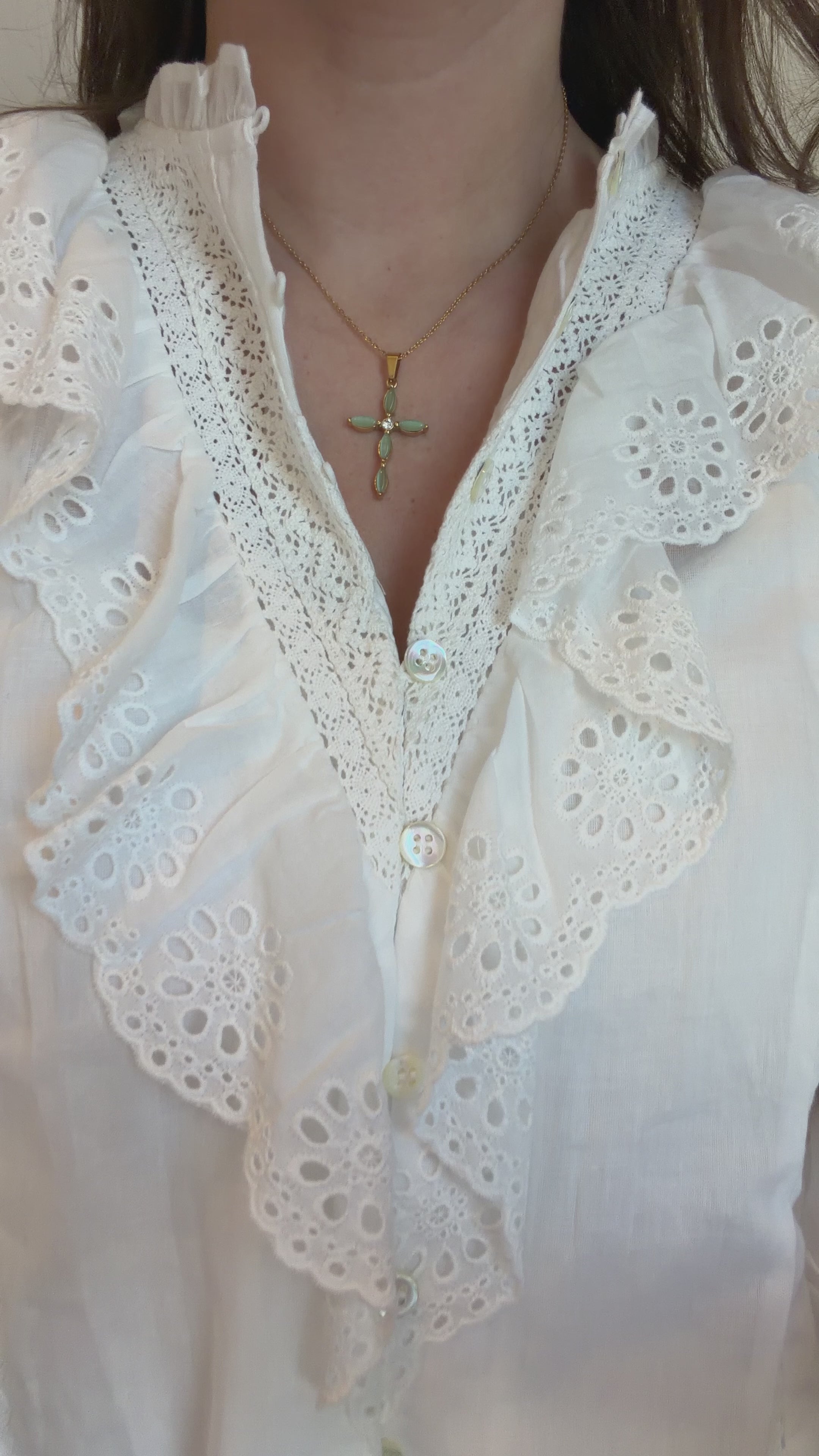 Green Cross Necklace